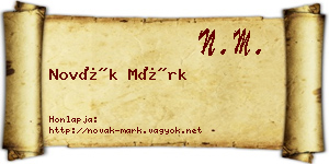 Novák Márk névjegykártya